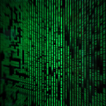 Green Binary Code on Black Background - Post-processed Generative AI