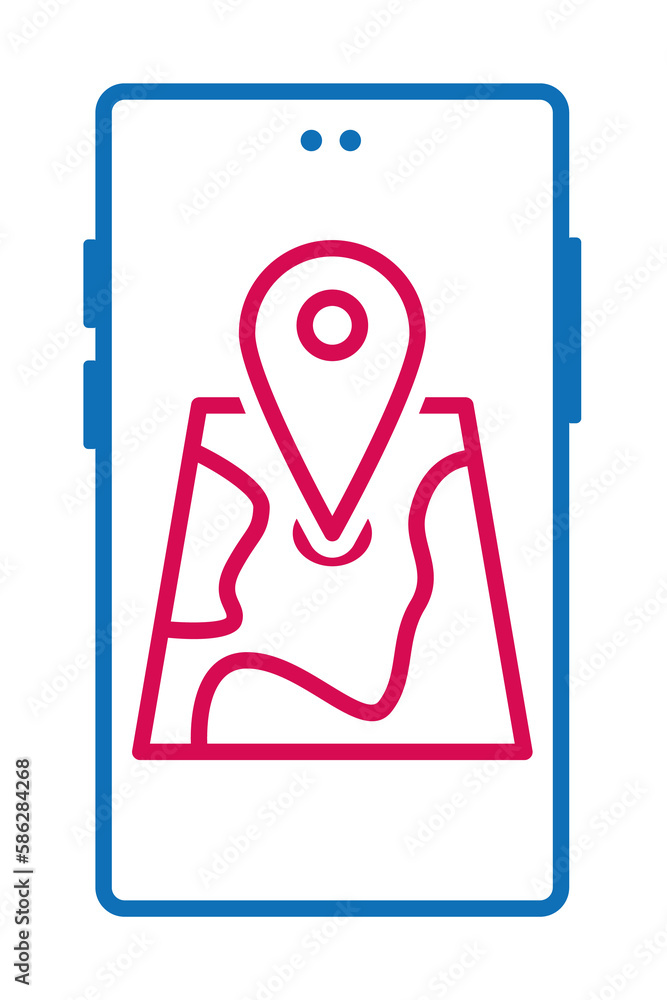 Poster find, phone, map, navigation icon. element of mobile and smartphone icon for mobile concept and web 