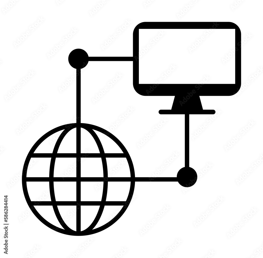 Aufkleber network, computer icon. element of network icon for mobile concept and web apps. detailed network, c