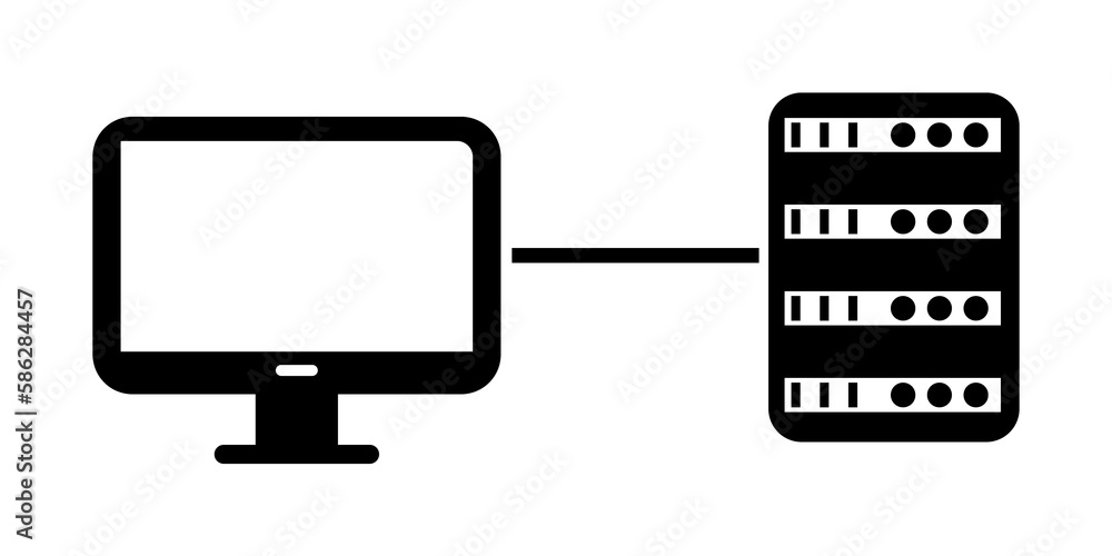 Aufkleber computer, database icon. element of network icon for mobile concept and web apps. detailed computer,