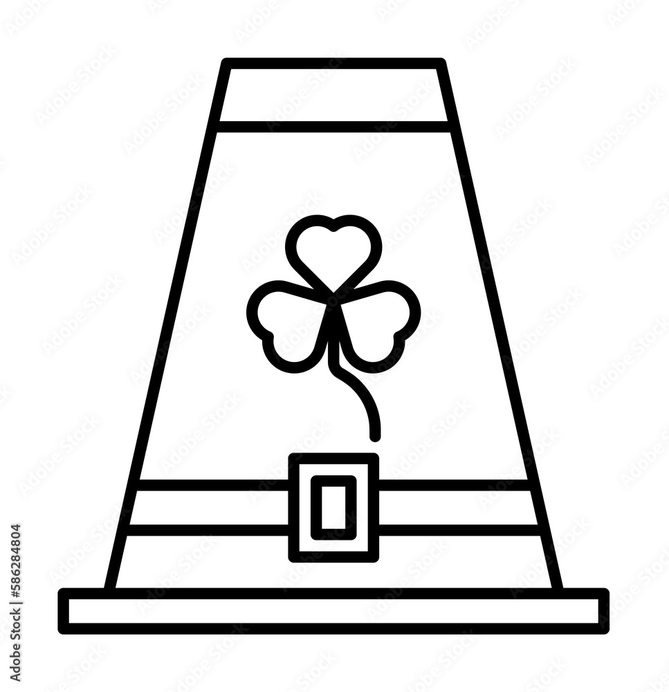 Poster patrick day, clover, hat, luck, shamrock icon. element of patrick day for mobile concept and web app
