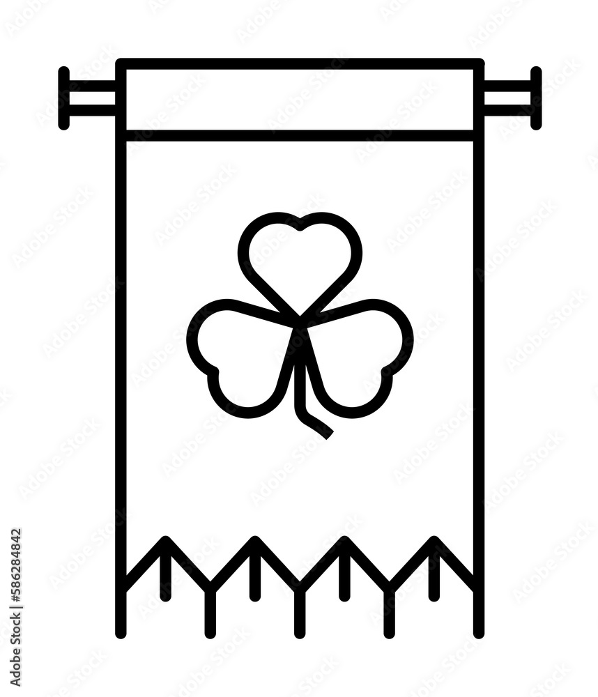 Poster patrick day, banner, clover, flag, luck icon. element of patrick day for mobile concept and web app 