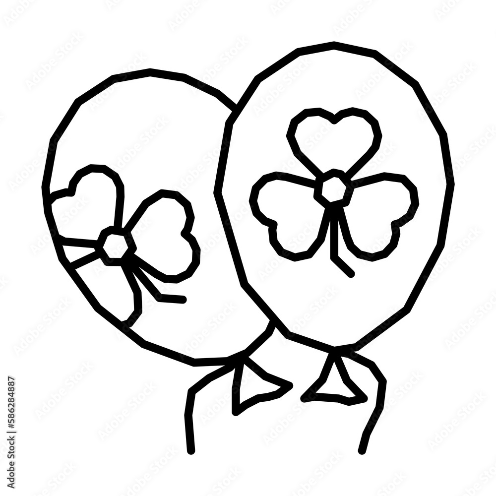 Poster clover, balloons icon. simple line, outline elements of patrick's day icons for ui and ux, website o