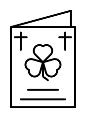 Patrick day, card, clover, fold, greeting, invitation icon. Element of Patrick day for mobile concept and web apps illustration. Thin line icon for website design and development