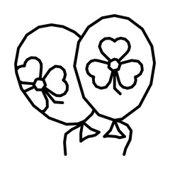 Clover, balloons icon. Simple line, outline elements of Patrick's day icons for ui and ux, website or mobile application