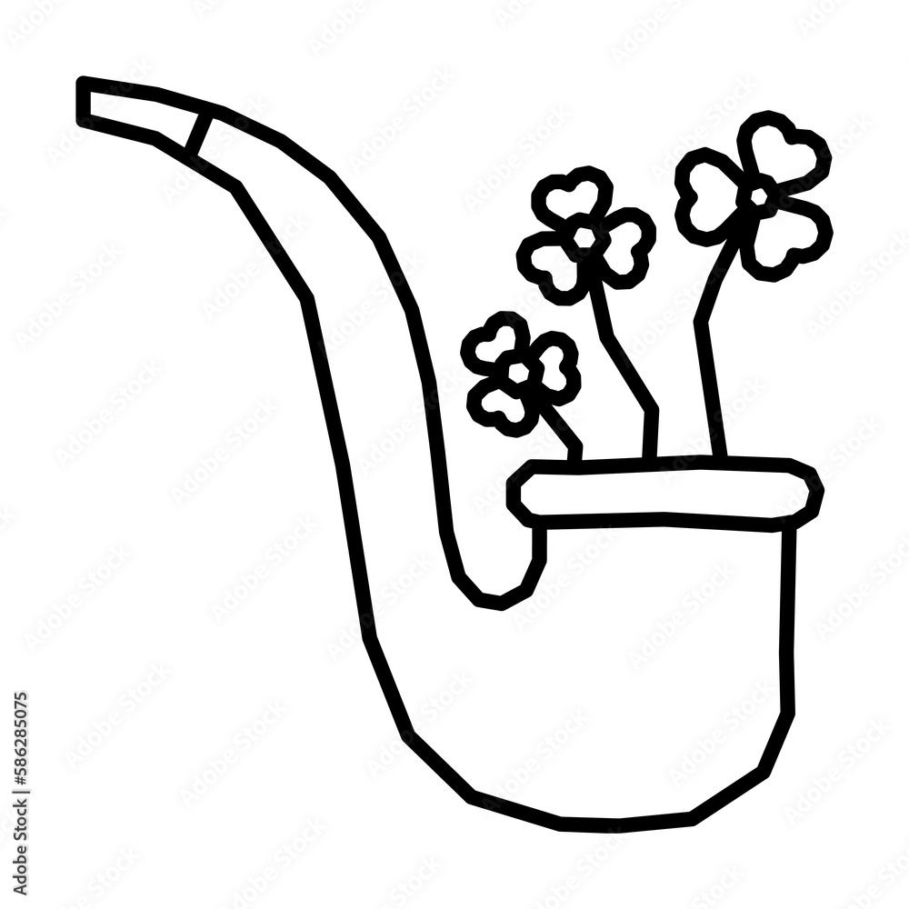 Poster clover, smoking pipe icon. simple line, outline elements of patrick's day icons for ui and ux, websi