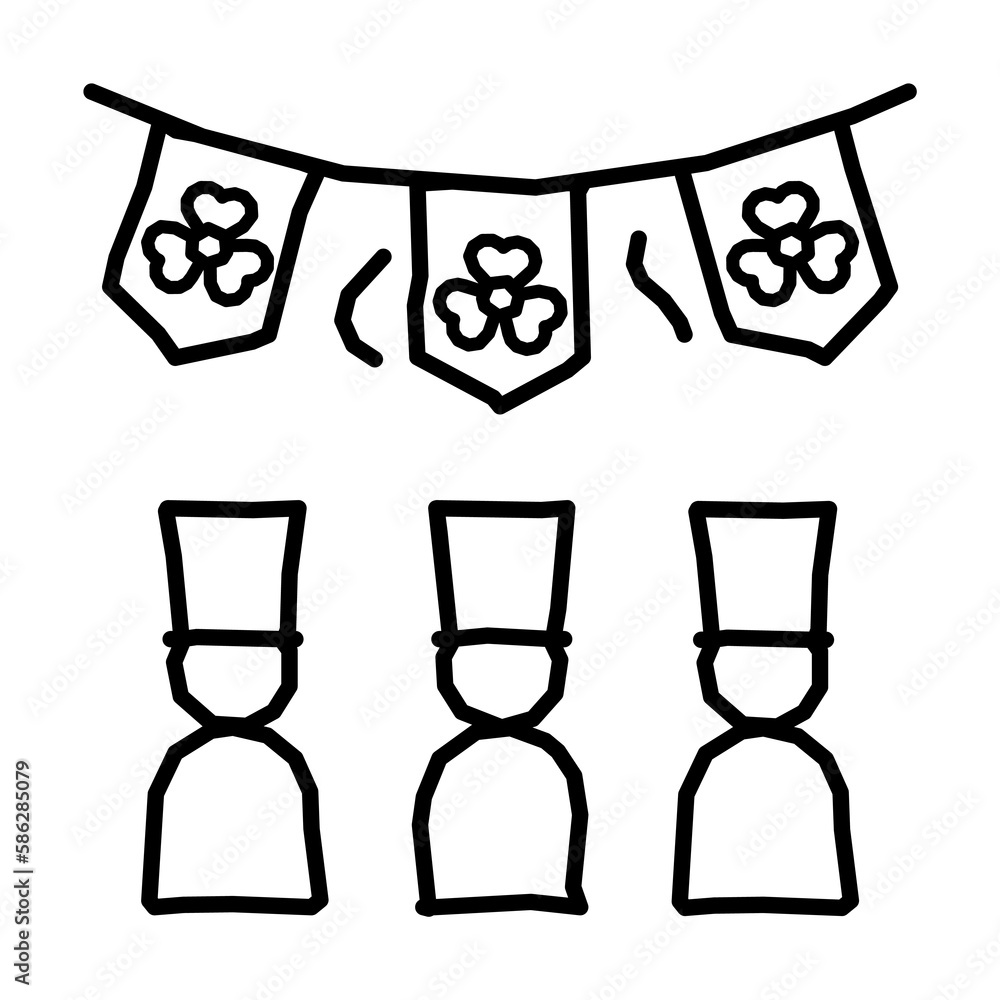 Poster men, flags icon. simple line, outline elements of patrick's day icons for ui and ux, website or mobi