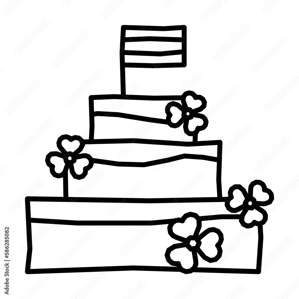 Poster clover, cake icon. simple line, outline elements of patrick's day icons for ui and ux, website or mo