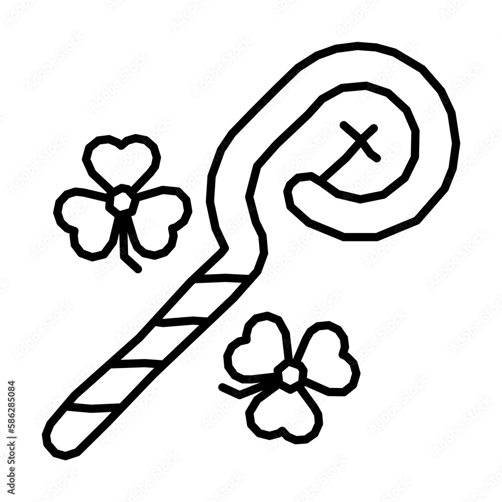 Poster candy cane icon. simple line, outline elements of patrick's day icons for ui and ux, website or mobi