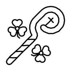 Candy cane icon. Simple line, outline elements of Patrick's day icons for ui and ux, website or mobile application