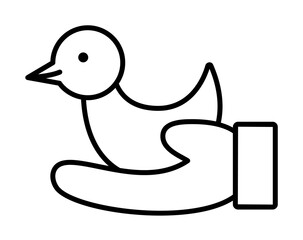 Bird save love icon. Element of peace day icon