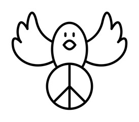 Bird peace symbol icon. Element of peace day icon