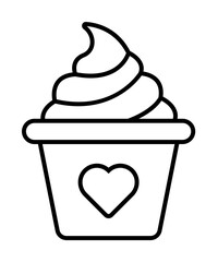 Ice-cream love icon. Element of peace day icon