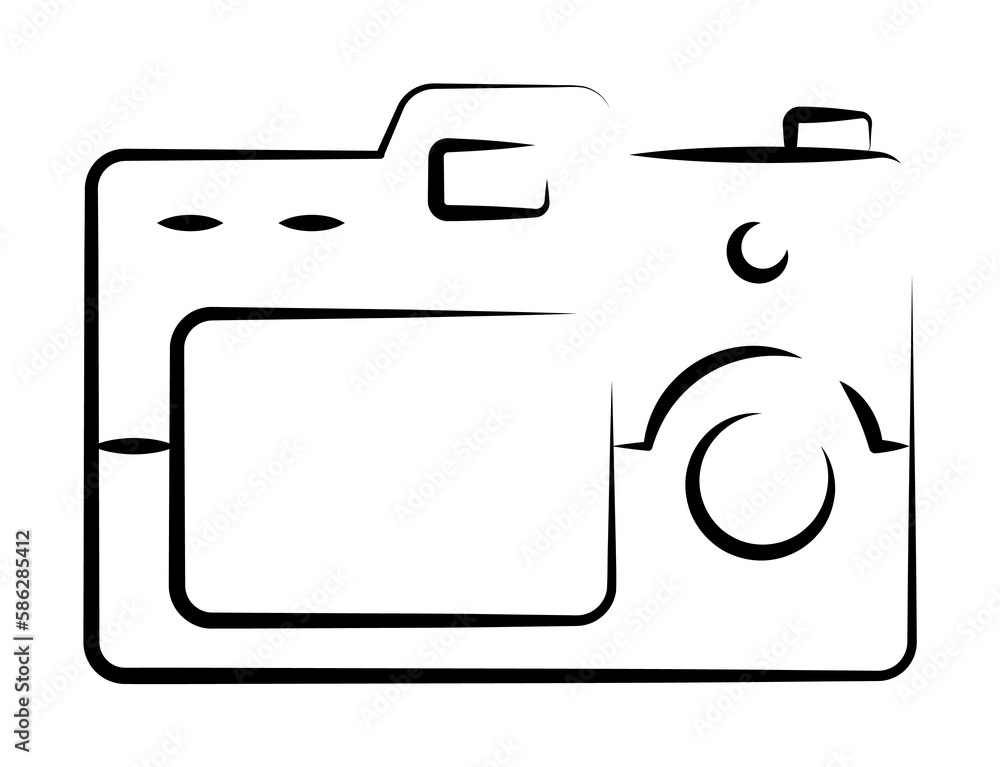 Aufkleber camera outine logo style icon. element of photo icon for mobile concept and web apps. outline camera