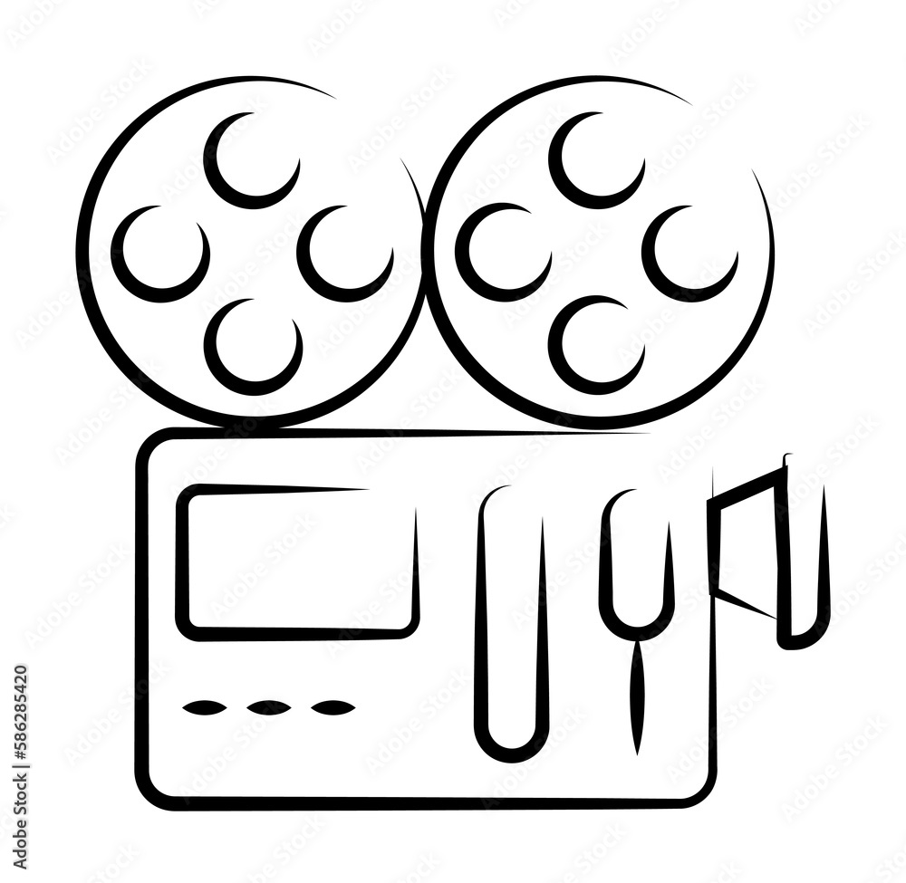 Poster cinema projector outine logo style icon. element of photo icon for mobile concept and web apps. outl