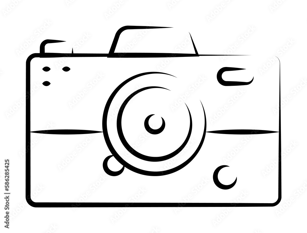 Aufkleber simple camera outine logo style icon. element of photo icon for mobile concept and web apps. outline