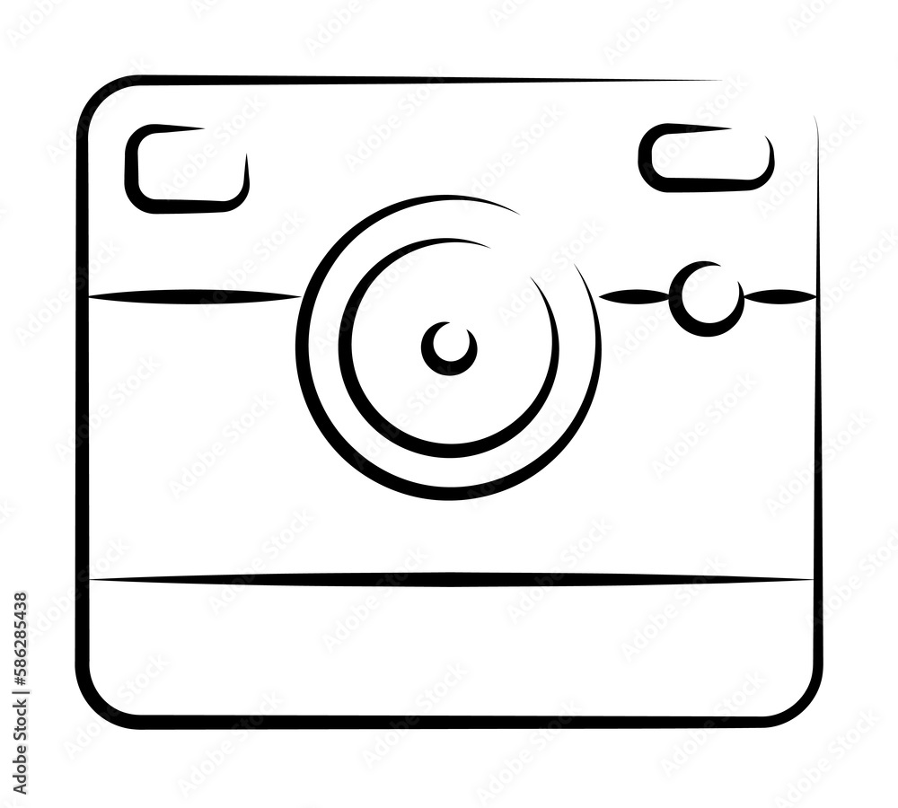 Aufkleber camera outine logo style icon. element of photo icon for mobile concept and web apps. outline camera