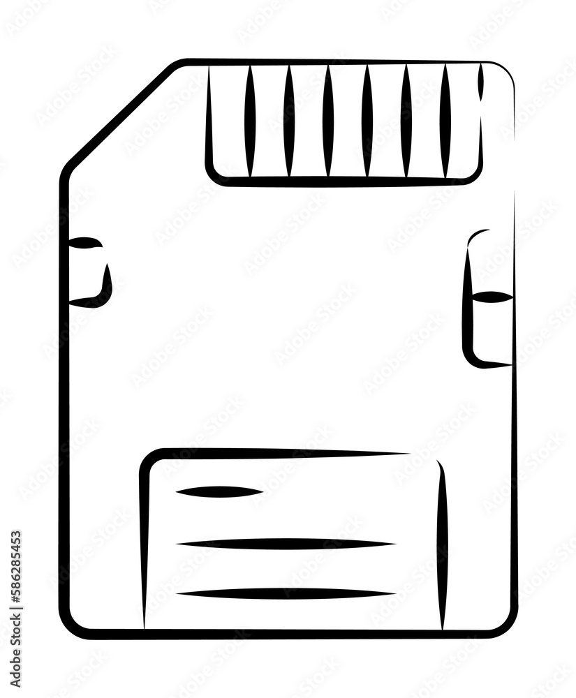 Poster floppy disc outine logo style icon. element of photo icon for mobile concept and web apps. outline f