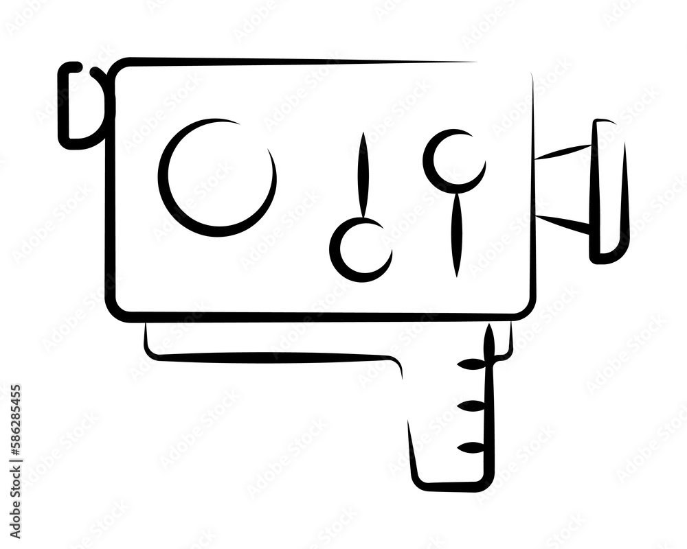 Poster hand-held camera outine logo style icon. element of photo icon for mobile concept and web apps. outl