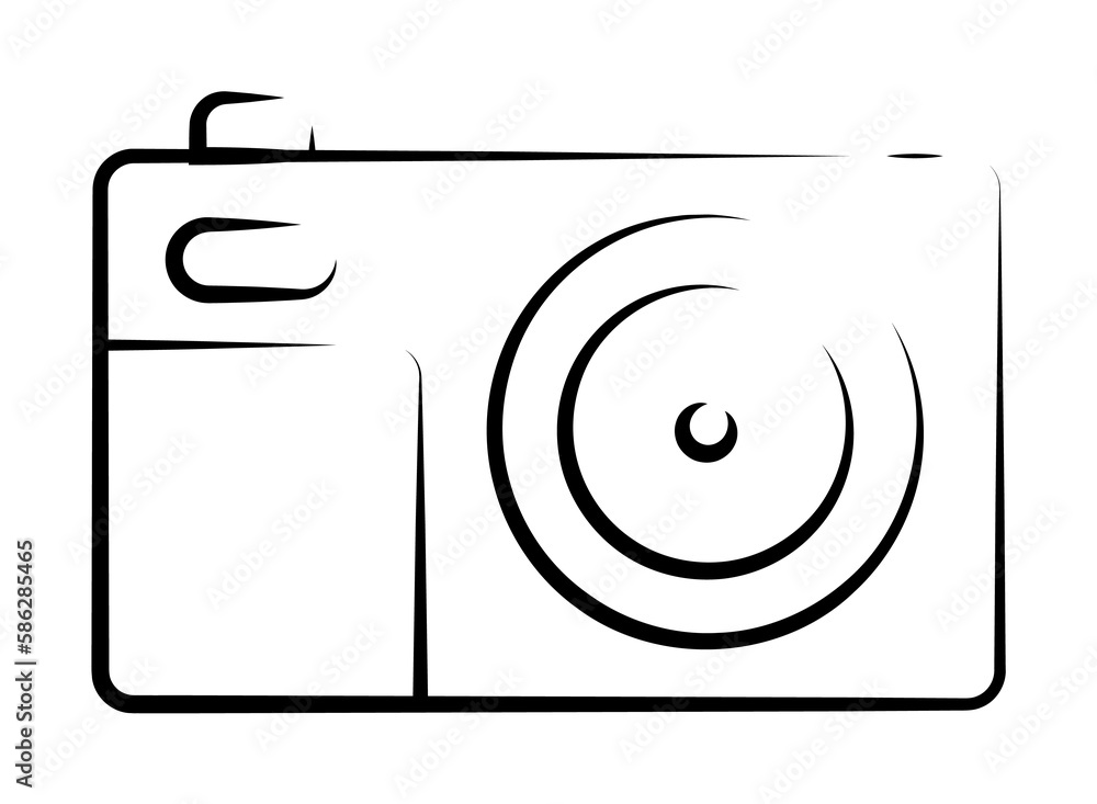 Aufkleber camera outine logo style icon. element of photo icon for mobile concept and web apps. outline camera