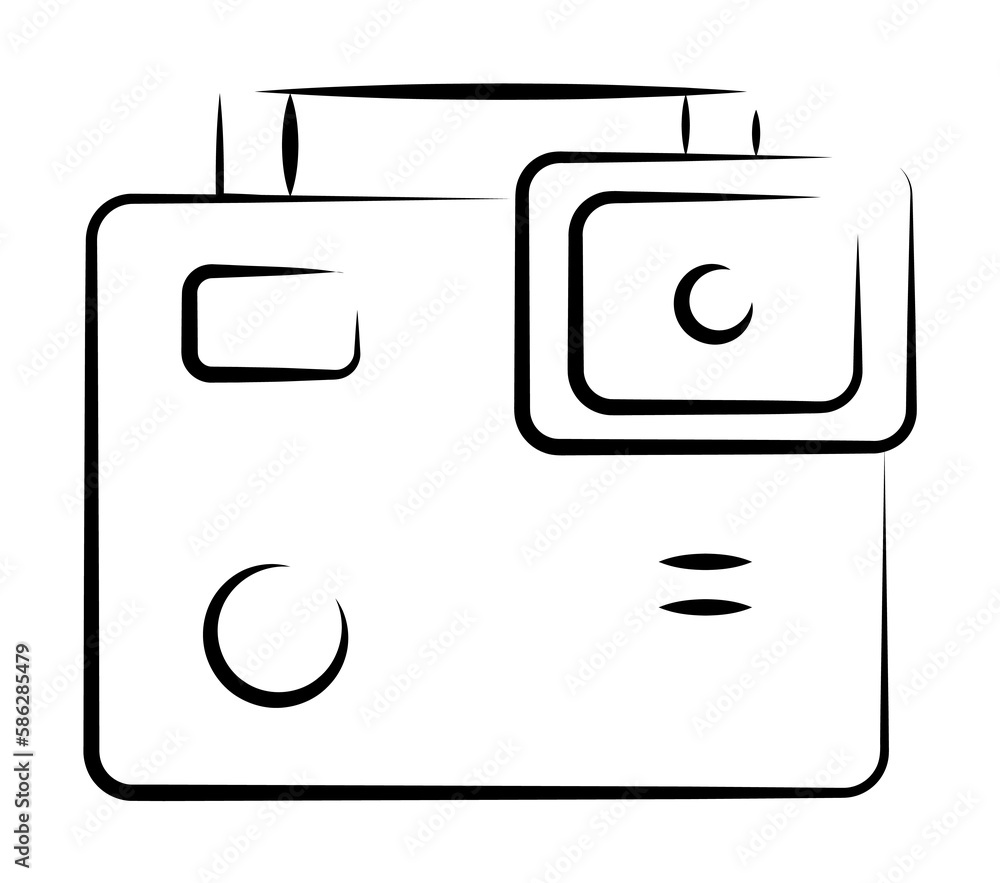 Poster camcorder outine logo style icon. element of photo icon for mobile concept and web apps. outline cam