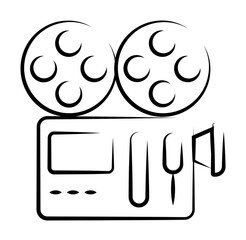 cinema projector outine logo style icon. Element of photo icon for mobile concept and web apps. Outline cinema projector icon can be used for web and mobile