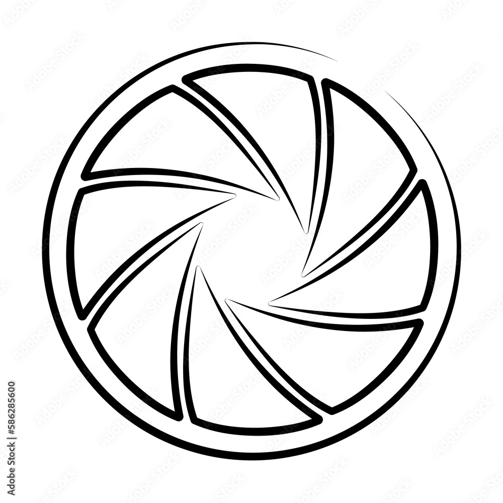 Poster camera lens outine logo style icon. element of photo icon for mobile concept and web apps. outline c
