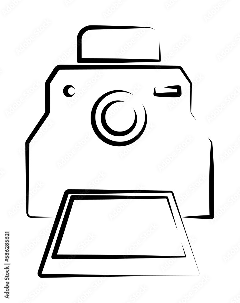 Aufkleber camera outine logo style icon. element of photo icon for mobile concept and web apps. outline camera