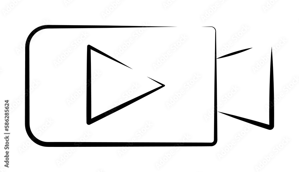 Poster camcorder outine logo style icon. element of photo icon for mobile concept and web apps. outline cam