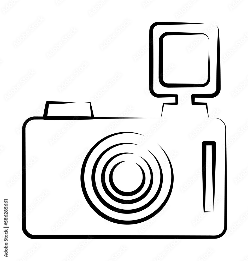 Poster camera outine logo style icon. element of photo icon for mobile concept and web apps. outline camera