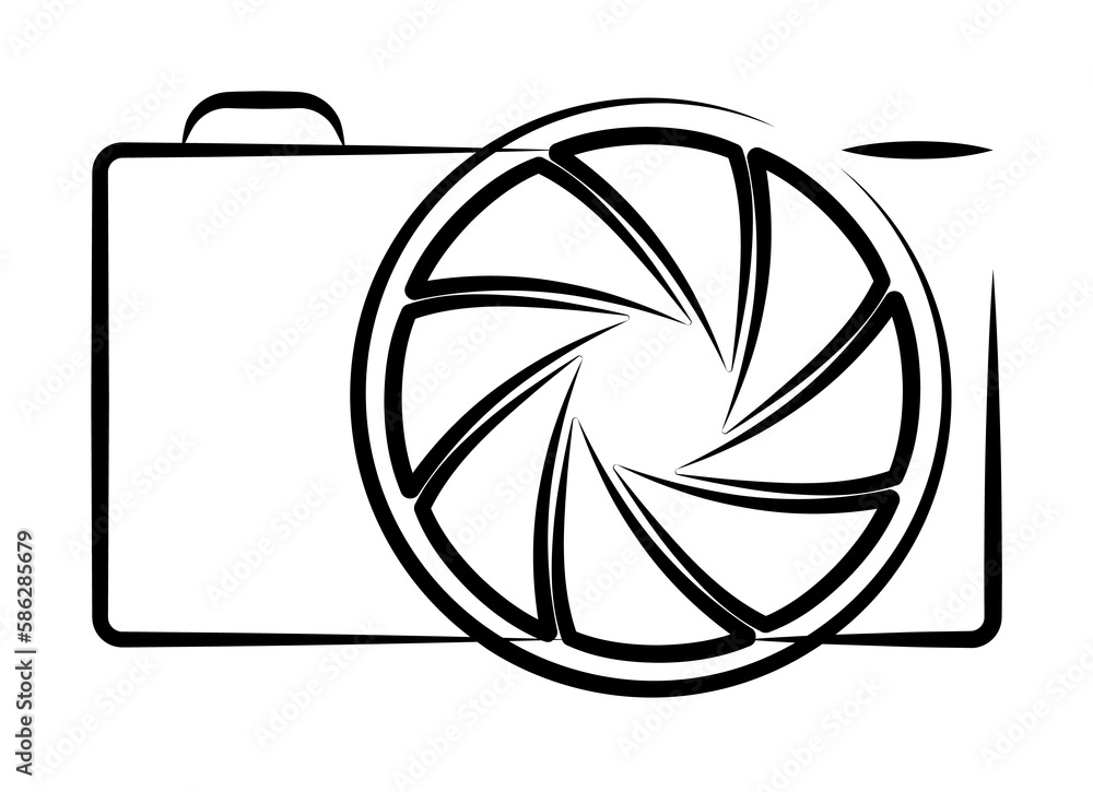 Poster camera outine logo style icon. element of photo icon for mobile concept and web apps. outline camera