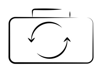 re-firing badge outine logo style icon. Element of photo icon for mobile concept and web apps. Outline re-firing badge icon can be used for web and mobile