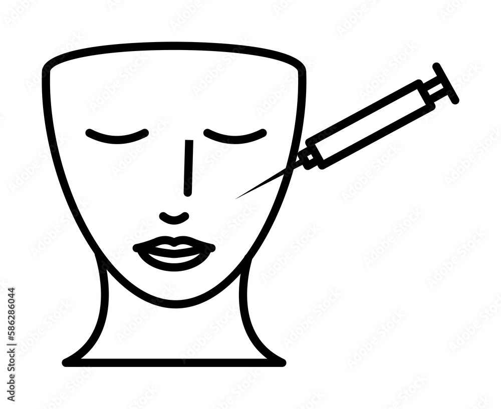 Poster injection icon. element of plastic surgery icon for mobile concept and web apps. thin line injection