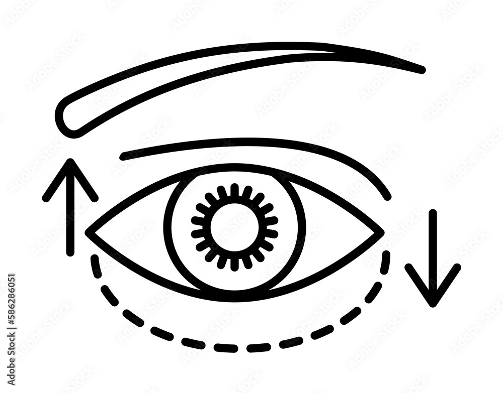 Poster blepharoplasty icon. element of plastic surgery icon for mobile concept and web apps. thin line blep