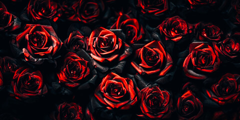 Black roses texture