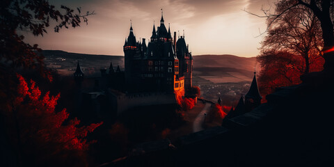 Naklejka premium Castle in the autumn