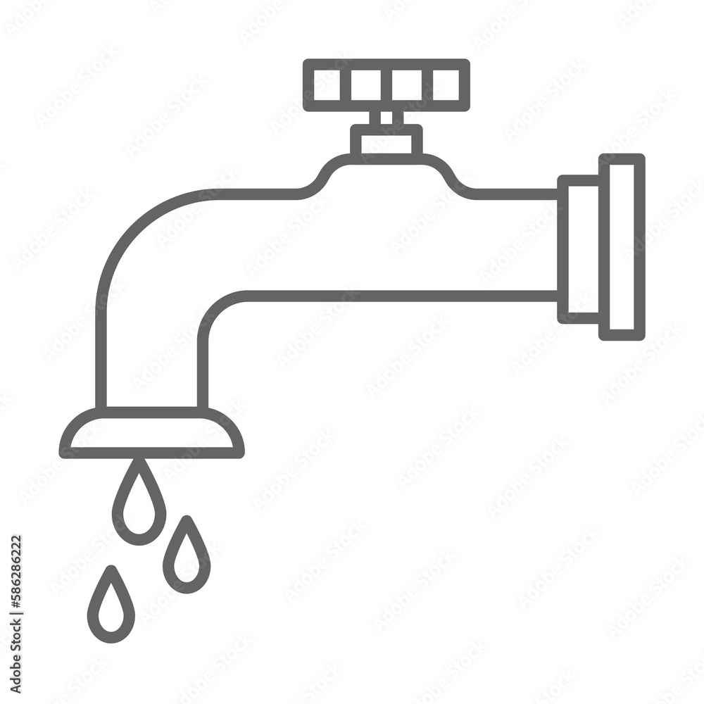 Poster plumber, faucet icon. element of plumber icon. thin line icon for website design and development, ap