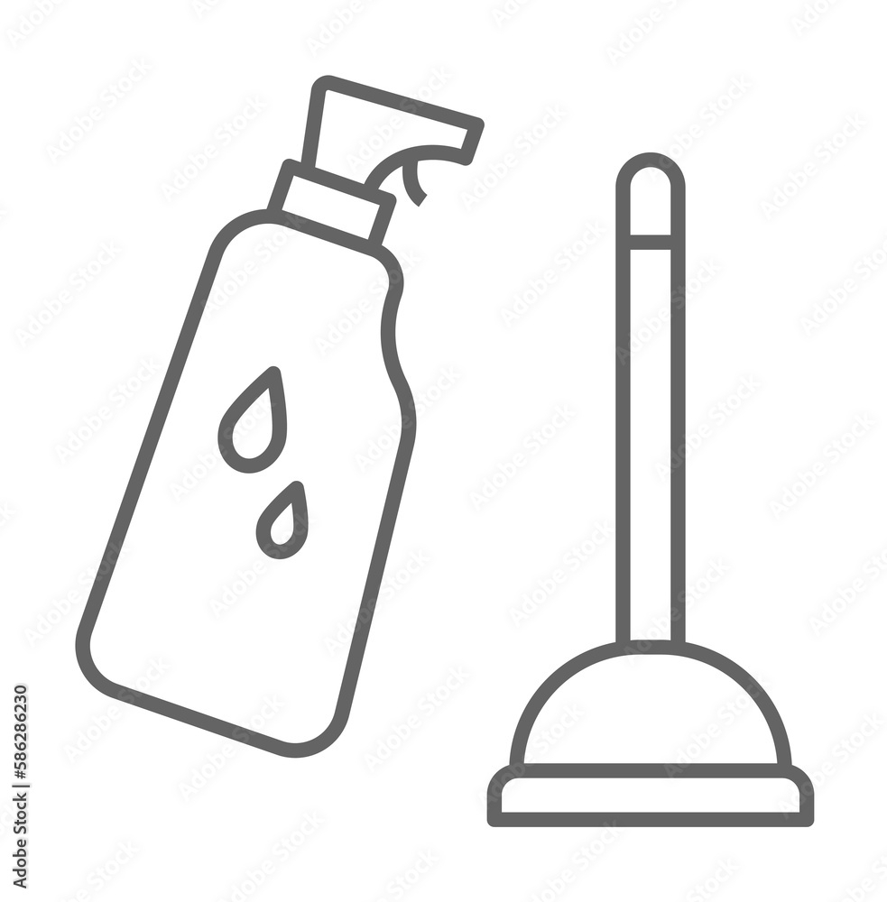 Poster cleaner, tools icon. element of plumber icon. thin line icon for website design and development, app
