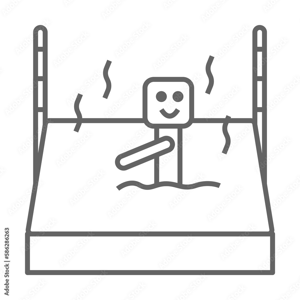 Aufkleber sauna, man icon. element of plumber icon. thin line icon for website design and development, app dev