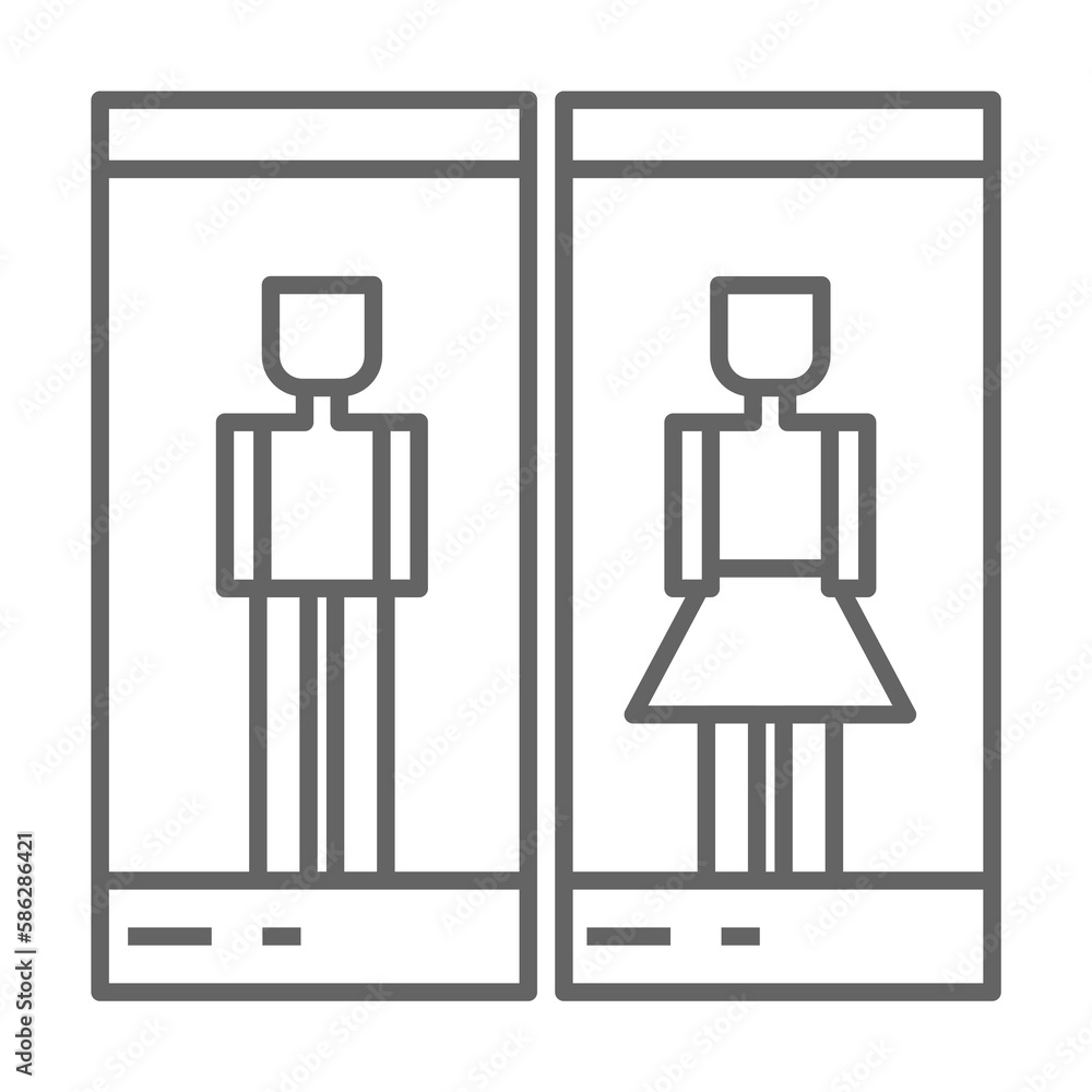 Poster plumber, restroom icon. element of plumber icon. thin line icon for website design and development, 