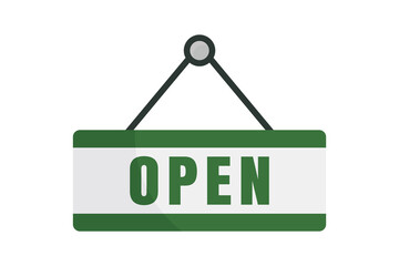 Open store icon illustration. icon related to shopping. Flat icon style. Simple vector design editable. File EPS, SVG, PNG Transparent.