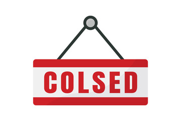 Closed store icon illustration. icon related to shopping. Flat icon style. Simple vector design editable. File EPS, SVG, PNG Transparent.