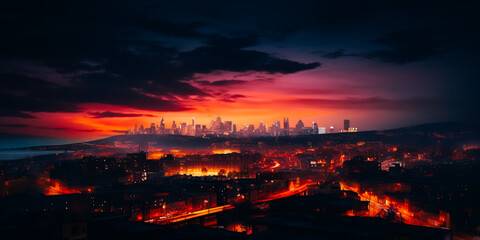 Night cityscape landscape