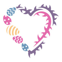 Easter heart design with eggs for Easter celebration