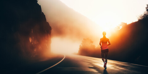 Runner woman early morning