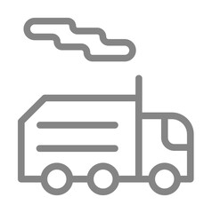 Garbage, truck line icon. Element of pollution icon