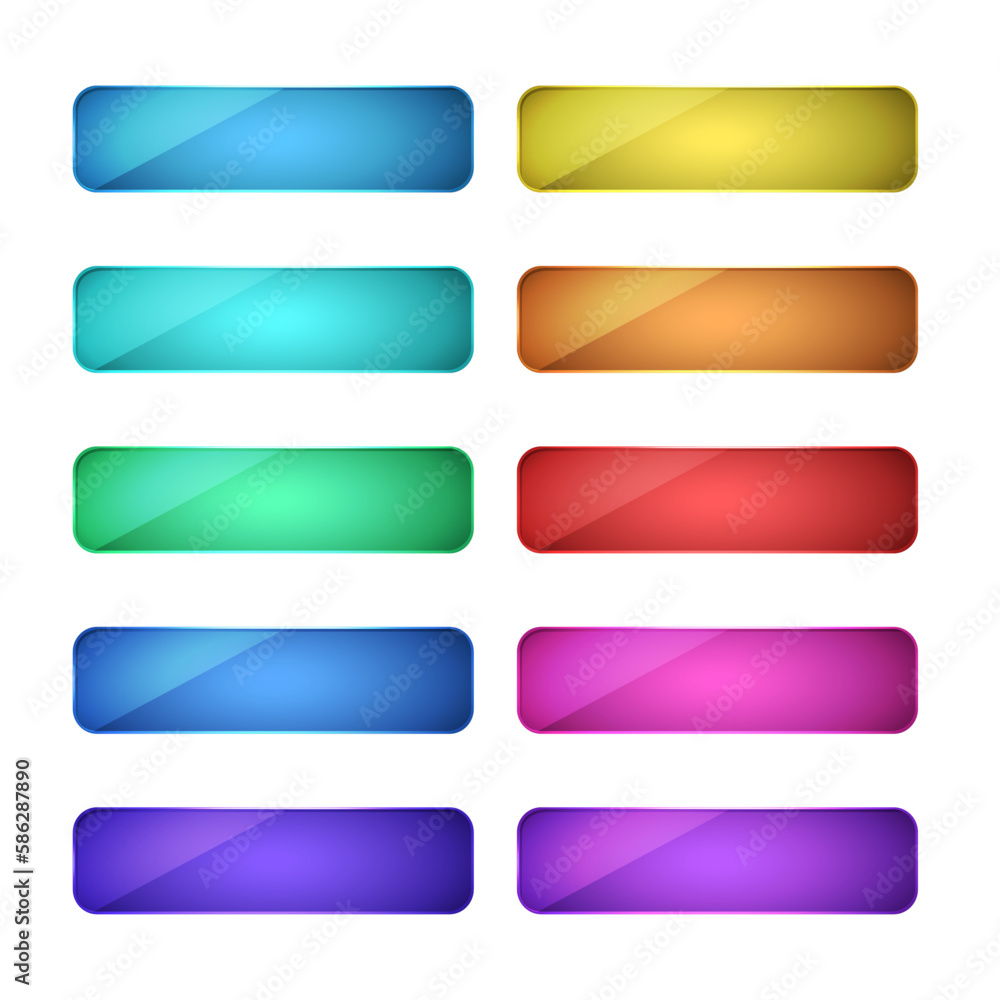 Aufkleber simple 3d colorful glossy buttons.shape board or frame vector
