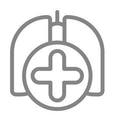Lungs, treatment line icon. Element of pollution icon