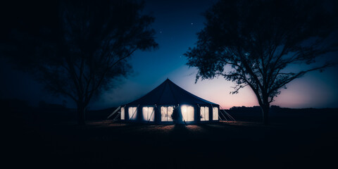 Wedding tent at night - Special event tent