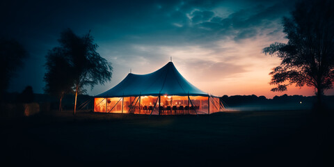 Wedding Reception Tent at Sunrise